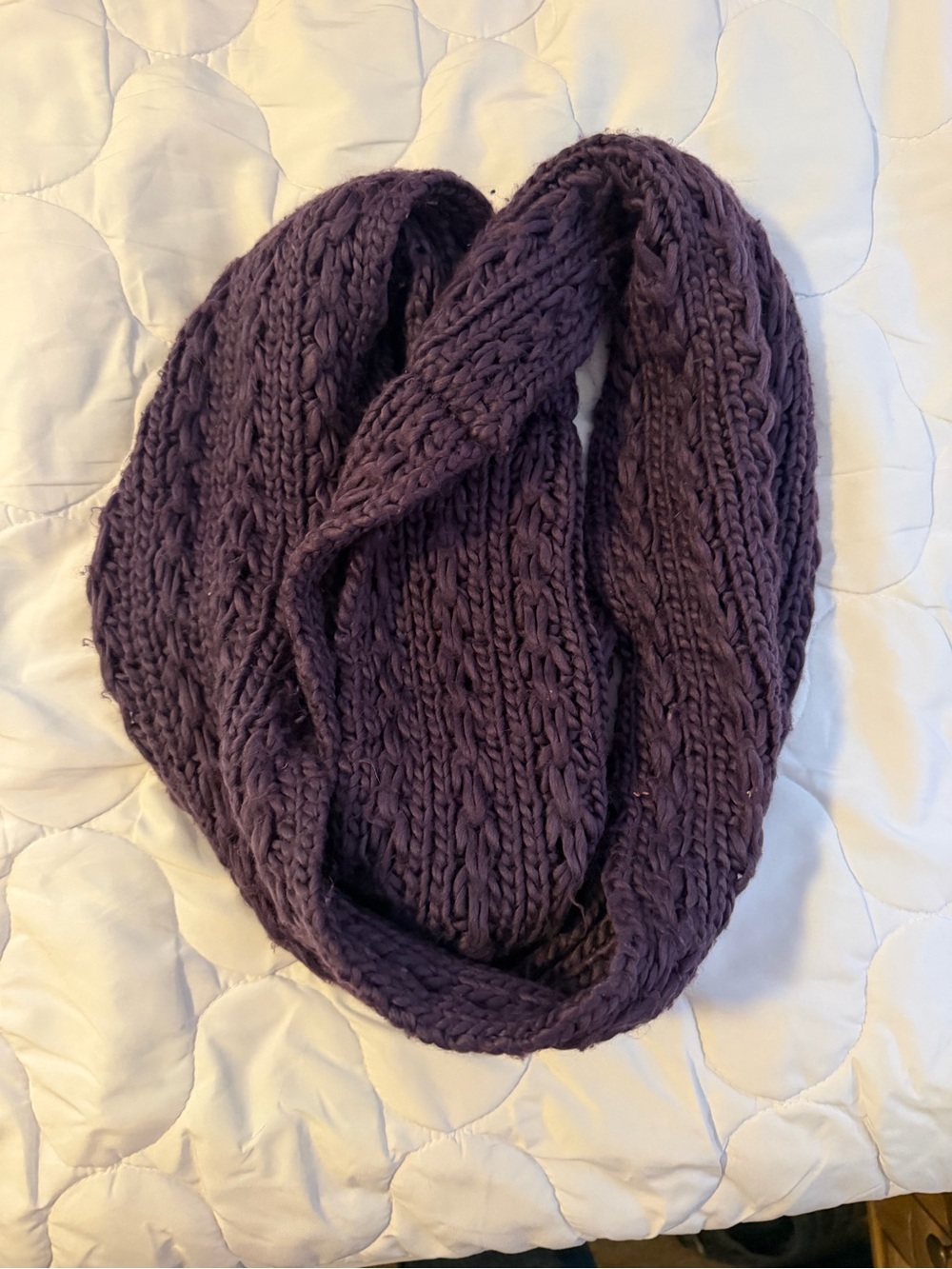 Cozy Knit Infinity Scarf - Plum